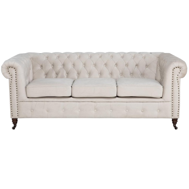 Chesterfield VINCENT gestepptes Dreisitzer-Sofa
