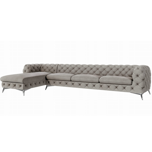 Glamouröses gestepptes Fünfsitzer-Ecksofa Chesterfield TEO OT+3